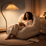 Fauteuil Pouf Adulte Blanc – L'Harmony