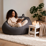 Grand Pouf Gris Foncé Poire – Le Burrow
