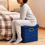 Pouf Bleu Roi Coffre Cube Chambre – Le Cube