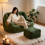 Pouf Canapé Velours Côtelé Vert – Le Plush