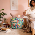 Pouf Rond Scandinave Fleuri – La Plume