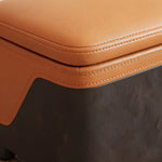 Pouf Cube Rangement Orange et Marron – Le Stash
