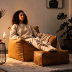 Pouf Cuir Jaune Fauteuil – Le Dawn