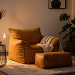 Pouf Cuir Jaune Fauteuil – Le Dawn