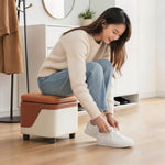 Pouf d'Entrée avec Rangement Terracotta – Le Stash