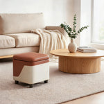 Pouf d'Entrée avec Rangement Terracotta – Le Stash