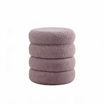 Pouf De Coiffeuse Bouclette Gris – La Luna