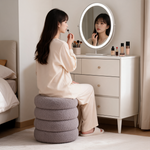 Pouf De Coiffeuse Bouclette Gris – La Luna