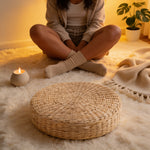 Pouf En Rotin Rond Plat – Le Wabi
