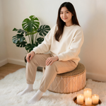 Pouf En Rotin Tressé Tabouret Beige – Le Zen