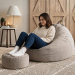 Pouf Géant Salon Poire XXL Gris – Le Solace