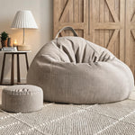 Pouf Géant Salon Poire XXL Gris – Le Solace