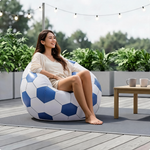 Pouf Gonflable Extérieur Football Bleu – Le Score