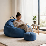Pouf Poire Bleu XL – Le Solace