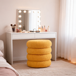 Pouf Pour Coiffeuse Bouclette Jaune – La Luna