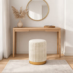 Pouf Rond Rangement Blanc – Le Vanity