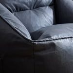 Pouf Salon Cuir Gris Foncé Fauteuil – Le Lodge