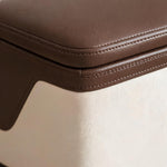 Pouf Salon Rangement Marron et Blanc – Le Stash