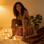 Pouf Tabouret Kilim Rotin – Le Zen