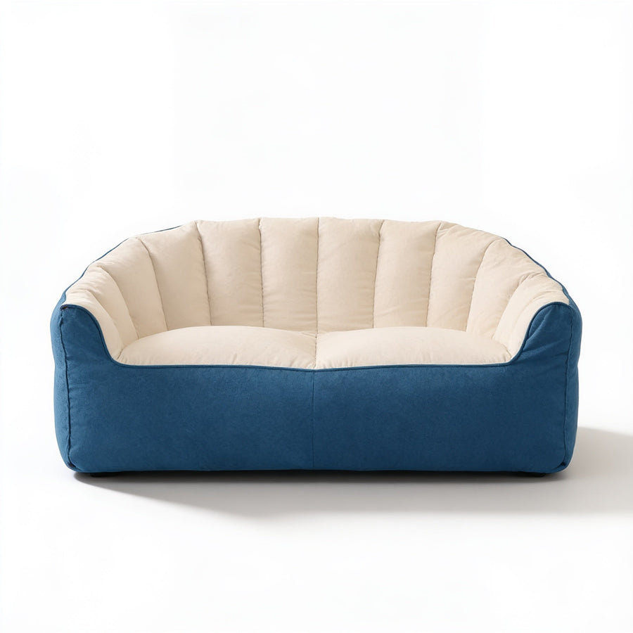Canapé Pouf Modulable Bicolore Beige Bleu – Le Bliss