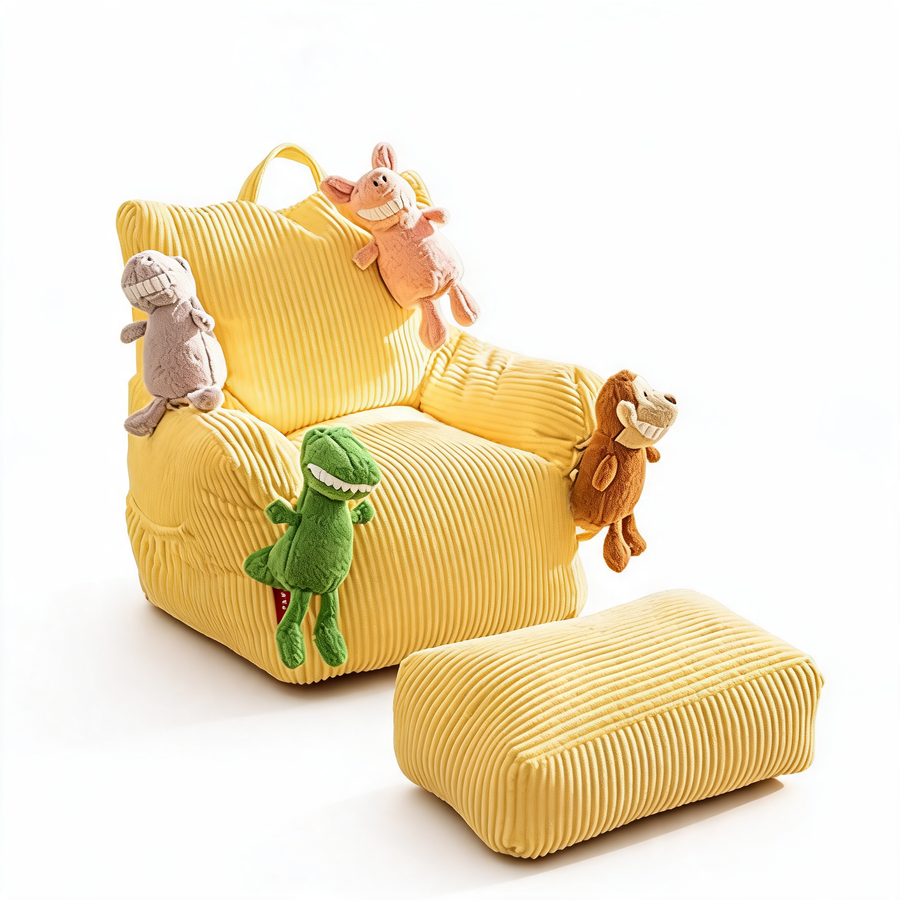 Fauteuil Pouf Chambre Ado Velours Jaune – Le Moss
