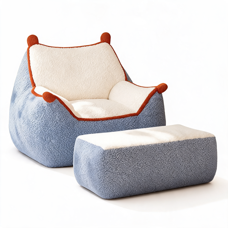 Fauteuil Pouf Chambre Bleu – Le Breeze