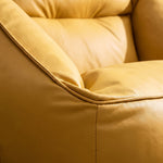 Fauteuil Pouf Cuir Jaune – Le Lodge