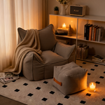 Fauteuil Pouf Gris Salon – Le Veil