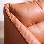 Fauteuil Pouf Orange Cuir – Le Lodge
