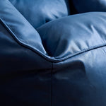 Fauteuil Pouf Salon Bleu Cuir – Le Lodge