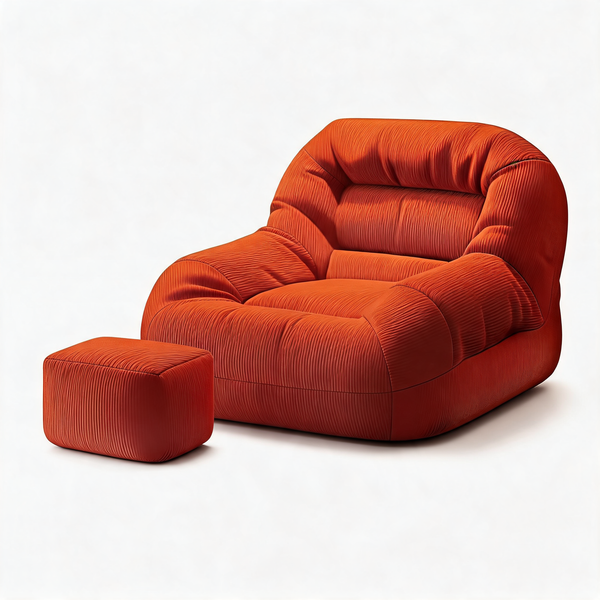 Fauteuil Pouf Terracotta – L'Harmony – Studio fond blanc