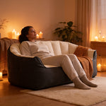 Grand Pouf Canapé Bicolore Beige Gris – Le Bliss