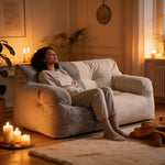 Grand Pouf Canapé Gris Bicolore – L'Alcove