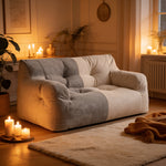 Grand Pouf Canapé Gris Bicolore – L'Alcove