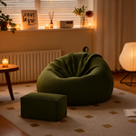 Grand Pouf Poire Vert Intérieur – Le Halo