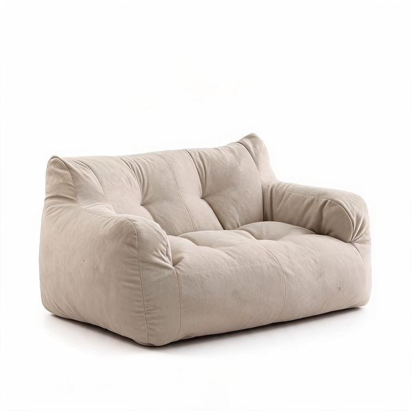 Gros Pouf Canapé Beige – L'Alcove – Studio fond blanc