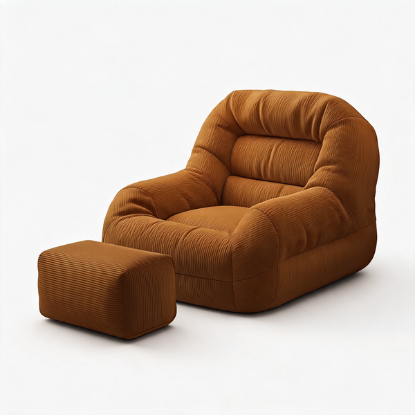Gros Pouf Pour Salon Marron – L'Harmony – Studio fond blanc