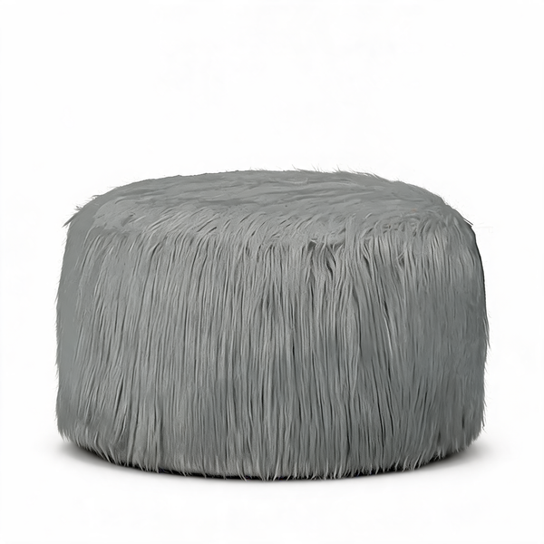 Petit Pouf Extérieur Rond Gris – Le Puff – Studio fond blanc