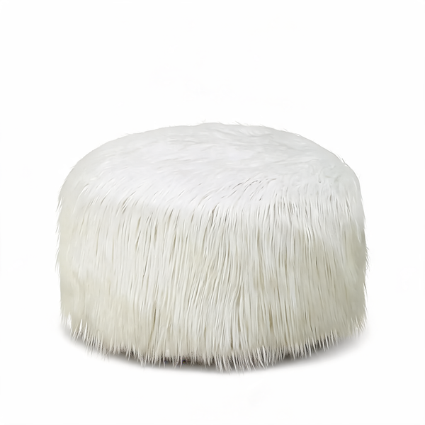 Petit Pouf Rond Blanc Décoratif – Le Puff – Studio fond blanc