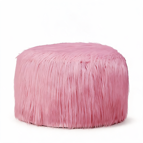 Petit Pouf Rond Rose Décoratif – Le Puff – Studio fond blanc