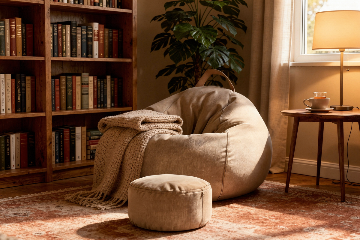 Pouf beige - bannière collection mobile