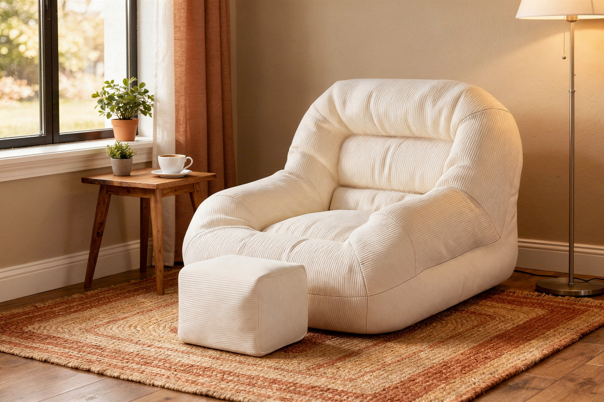 Pouf blanc - bannière collection mobile