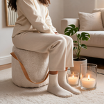Pouf Bouclette Tabouret Blanc – Le Tabou