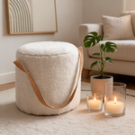 Pouf Bouclette Tabouret Blanc – Le Tabou