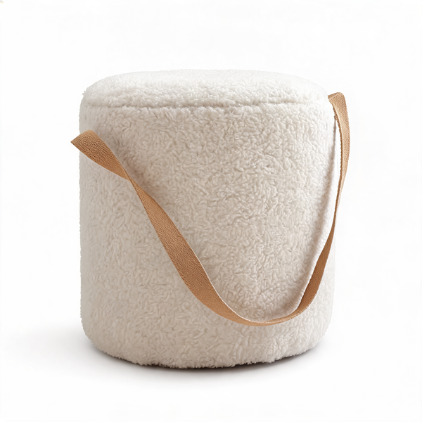 Pouf Bouclette Tabouret Blanc – Le Tabou – Studio fond blanc