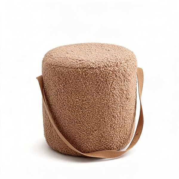 Pouf Bouclette Tabouret Chocolat – Le Tabou – Studio fond blanc