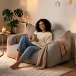 Pouf Canapé 2 Places Gris Clair – Le Nest