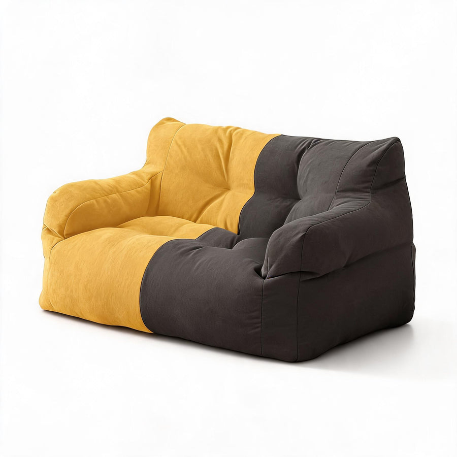 Pouf Canapé 2 Places Jaune/Gris foncé – Le Nest