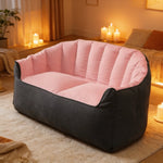 Pouf Canapé Bicolore Rose Gris – Le Bliss