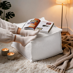 Pouf Carré Blanc Salon – Le Form